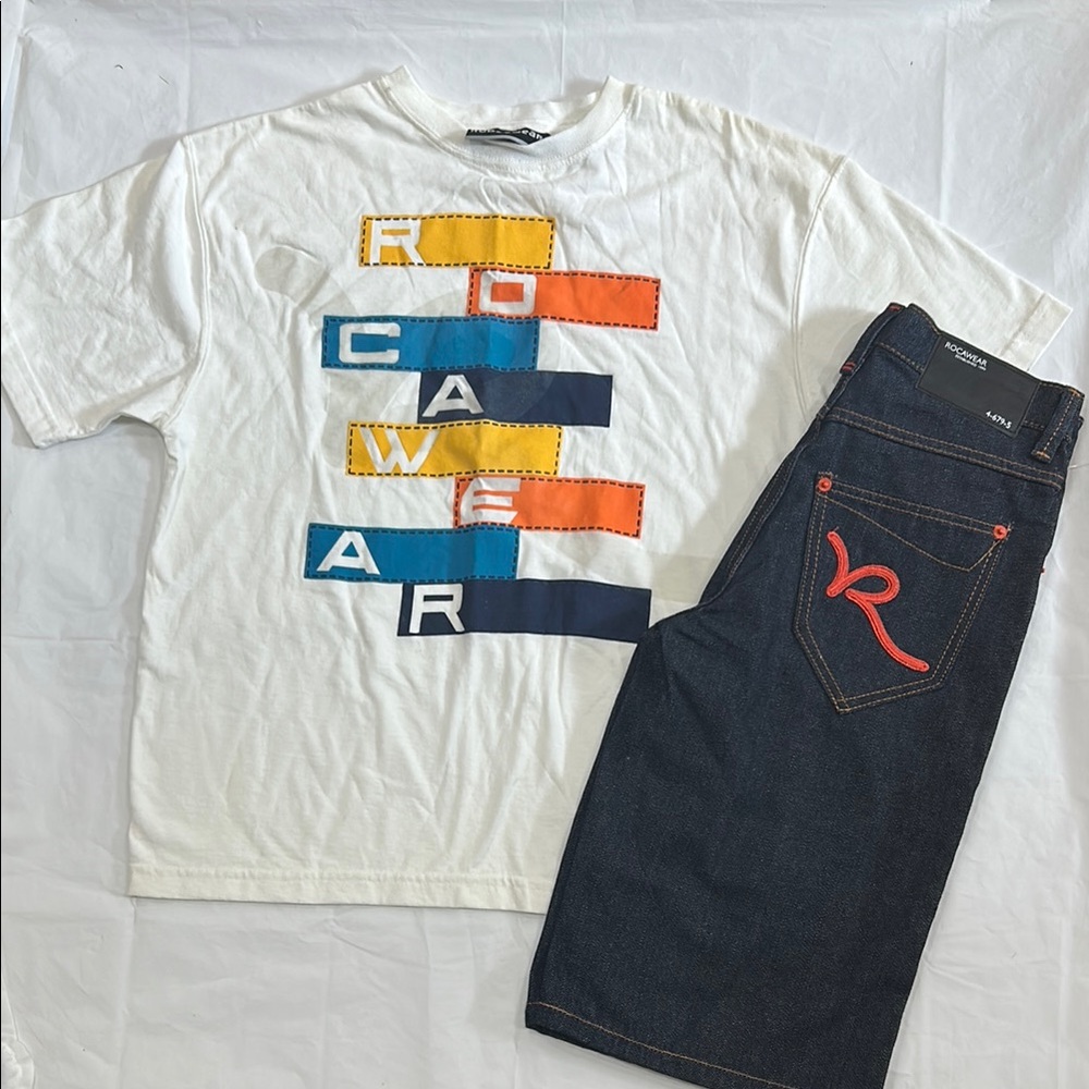 Rocawear Kids Matching Set - White and Dark Blue